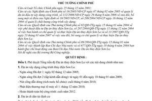 Quyết định 671/QĐ-TTg phê duyệt Tổng tiến độ Dự án thủy điện Sơn La