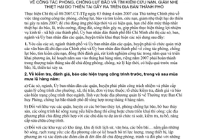 Chỉ thị 14/2007/CT-UBND công tác phòng chống lụt bão tìm kiếm cứu nạn giảm nhẹ thiệt hại thiên tai gây ra địa bàn Hồ Chí Minh