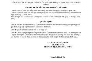 Quyết định 2432/QĐ-UBND bãi bỏ văn bản không còn phù hợp quy định pháp luật hiện hành thành phố Hồ Chí Minh
