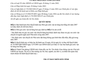 Quyết định 12/2007/QĐ-UBND Đơn giá cước vận tải hàng hoá bằng ô tô 2007 Lai Châu