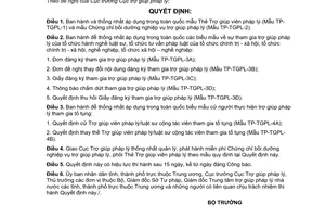 Quyết định 03/2007/QĐ-BTP biểu mẫu hoạt động trợ giúp pháp lý