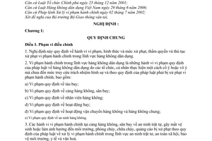 Nghị định 91/2007/NĐ-CP xử phạt vi phạm hành chính trong hàng không dân dụng