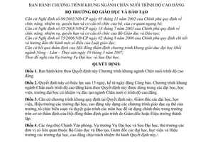 Quyết định 28/2007/QĐ-BGDĐT chương trình khung ngành chăn nuôi trình độ cao đẳng