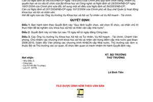 Quyết định 11/2007/QĐ-BKHCN quy định tuyển chọn xét chọn tổ chức cá nhân chủ trì đề tài khoa học xã hội nhân văn cấp nhà nước