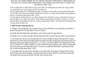 Thông tư 01/2007/TT-UBDT hướng dẫn năng lực quy trình phân cấp xã chủ ĐTCT dự án Chương trình phát triển KT-XH xã đặc bệt khó khăn dân tộc miền núi