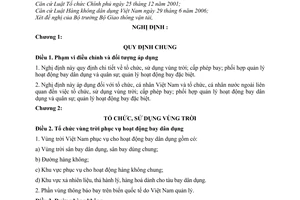 Nghị định 94/2007/NĐ-CP quản lý hoạt động bay