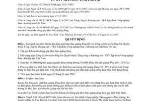 Quyết định 1303/QĐ-UBND năm 2007  khoản thu đóng góp khai thác quặng đồng