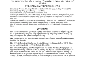 Quyết định 29/2007/QĐ-UBND trách nhiệm cơ chế phối hợp giữa các cơ quan chức năng xử lý vi phạm trật tự xây dựng