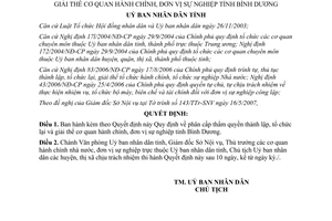 Quyết đinh 57/2007/QĐ-UBND thẩm quyền thành lập tổ chức lại giải thể cơ quan đơn vị Bình Dương