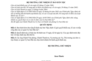 Quyết định 172/QĐ-UBDT quy định giải quyết khiếu nại tố cáo tiếp công dân cơ quan Ủy ban Dân tộc