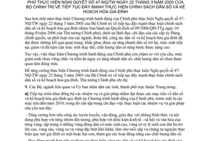 Chỉ thị 13/2007/CT-TTg tăng cường thực hiện Chương trình hành động Chính phủ theo NQ 47-NQ/TW 2005 tiếp tục đẩy mạnh thực hiện chính sách DS&KHHĐ