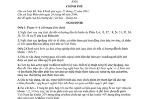 Nghị định 96/2007/NĐ-CP hướng dẫn Luật Điện ảnh