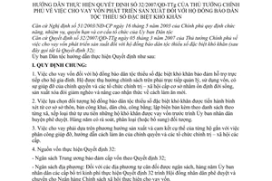 Thông tư 02/2007/TT-UBDT cho vay vốn phát triển sản xuất hộ đồng bào dân tộc thiểu số đặc biệt khó khăn