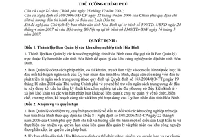 Quyết định 718/QĐ-TTg thành lập Ban Quản lý khu công nghiệp tỉnh Hòa Bình