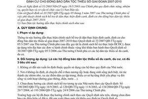 Thông tư 03/2007/TT-UBDT hướng dẫn thực hiện Chính sách hỗ trợ di dân định canh định cư đồng bào dân tộc thiểu số giai đoạn 2007-2010