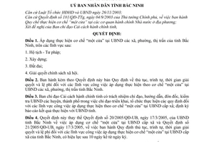 Quyết định 29/2007/QĐ-UBND áp dụng thực hiện cơ chế một cửa