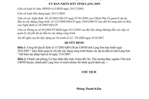 Quyết định 22/2007/QĐ-UBND văn bản pháp luật hết hiệu lực Lạng Sơn