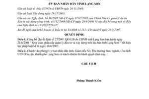 Quyết định 21/2007/QĐ-UBND văn bản pháp luật hiết hiệu lực Lạng Sơn