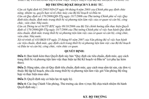 Quyết định 596/QĐ-BKH quy định tiêu chuẩn định mức quy cách trang thiết bị phương tiện thực hiện Bộ Kế hoạch Đầu tư