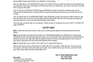 Quyết định 27/2007/QĐ-UBND quy định quản lý nhà nước đánh giá tác động môi trường tỉnh An Giang