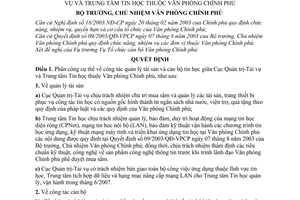 Quyết định 643/QĐ-VPCP phân công quản lý tài sản cán bộ tin học Cục Quản trị Tài vụ Trung tâm Tin học thuộc Văn phòng Chính phủ