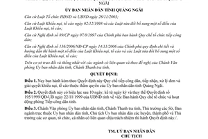 Quyết định 14/2007/QĐ-UBND tiếp dân xử lý đơn khiếu nại Quảng Ngãi
