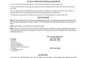 Quyết định 1342/QĐ-UBND danh mục văn bản xây dựng giao thông hết hiệu lực Quảng Bình