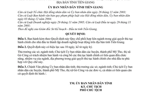 Quyết định 24/2007/QĐ-UBND Quy chế phối hợp liên ngành trong giải quyết thủ tục hành chính cho nhà đầu tư thành lập doanh nghiệp