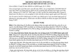 Nghị quyết 140/2007/NQ-HĐND thanh toán vốn đầu tư xây dựng còn thiếu Sơn La