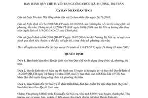 Quyết định 19/2007/QĐ-UBND Quy chế tuyển dụng công chức xã phường thị trấn Đắk Lắk