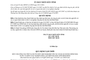 Quyết định 335/QĐ-UBND năm 2007 Quy định tạm thời mức chi công tác phí