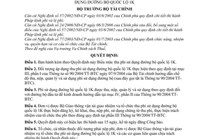 Quyết định 47/2007/QĐ-BTC quy định mức chế độ thu, nộp, quản lý sử dụng phí sử dụng đường bộ quốc lộ 1K