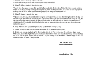 Thông tư 04/2007/TT-NHNN tín dụng nội bộ hợp tác xã sửa đổi 06/2004/TT-NHNN