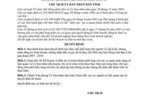 Quyết định 383/QĐ-UBND Quy chế phối hợp liên ngành cấp Giấy chứng nhận đăng ký kinh doanh, chứng nhận đầu tư