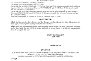 Quyết định 27/2007/QĐ-UBND quy trình thực hiện cấp giấy chứng nhận quyền