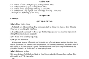 Nghị định 104/2007/NĐ-CP kinh doanh dịch vụ đòi nợ