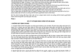 Thông tư 62/2007/TT-BTC xử lý vi phạm hành chính cưỡng chế thi hành quyết định hành chính lĩnh vực hải quan hướng dẫn 97/2007/NĐ-CP