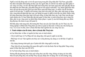 Chỉ thị 02/2007/CT-BTS tăng cường quản lý nghề cá nội địa