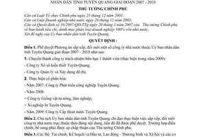 Quyết định 751/QĐ-TTg phê duyệt Phương án sắp xếp, đổi mới công ty nhà nước thuộc Ủy ban nhân dân tỉnh Tuyên Quang giai đoạn 2007 - 2010