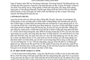 Thông báo 127/TB-VPCP kết luận Thủ tướng Chính phủ Nguyễn Tấn Dũng làm việc lãnh đạo tỉnh Lạng Sơn