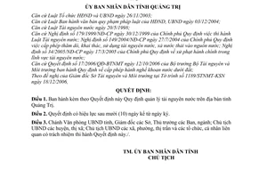 Quyết định 10/2007/QĐ-UBND quản lý tài nguyên nước