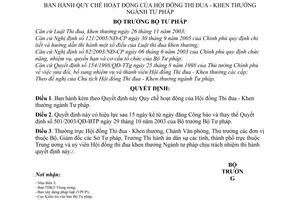 Quyết định 05/2007/QĐ-BTP Quy chế hoạt động Hội đồng Thi đua Khen thưởng ngành Tư pháp