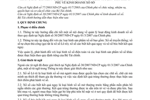 Thông tư 65/2007/TT-BTC kinh doanh xổ số hướng dẫn Nghị định 30/2007/NĐ-CP
