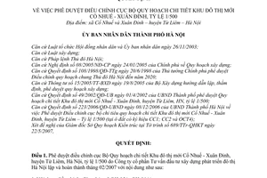Quyết định 63/2007/QĐ-UBND phê duyệt điều chỉnh cục bộ quy hoạch chi tiết khu đô thị mới Cổ Nhuế Xuân Đỉnh, tỷ lệ 1/500