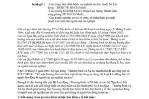 Công văn 3167/SLĐTBXH-LĐ  hướng dẫn bổ sung chế độ bảo hiểm xã hội, bảo hiểm y tế  người lao động là người sau cai nghiện ma túy