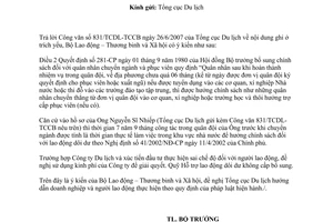 Công văn  2376/LĐTBXH-LĐVL giải quyết chế độ người lao động dôi dư theo NĐ 41/2002/NĐ-CP