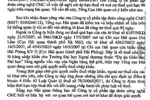 Công văn  3735/TCHQ-KTTT xử lý nợ thuế