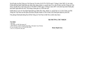 Công văn  3809/VPCP-TCCB  lùi thời hạn trình Chính phủ Nghị định quy định chức năng, nhiệm vụ, quyền hạn và cơ cấu tổ chức của Đài Tiếng nói VN