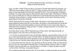 Công văn  356/SBCVT-TTR hướng dẫn DN công tác phối hợp với cơ quan chức năng phòng, chống các hành vi vi phạm,tội phạm  lĩnh vực bưu chính, VT và CNTT