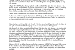 Công văn  2076/BNV-CQĐP  hướng dẫn việc thực hiện quy trình miễn nhiệm người giữ chức vụ do HĐND cấp xã bầu